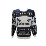 Corona Beer Mens Ugly Christmas Sweater Lights Palm Trees Snowflakes L NWT