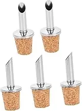 Zerodeko 5Pcs Stainless Steel Olive Oil Pourer Spouts Leakproof Bottle Stopper Dispensers for Oil Vinegar Syrups Fit for Kitchen Dining Use