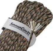 Titan Survival Patented Paracord 750 USA Made - 100ft, 500ft & Color Options - 1000LB Strength Survival Paracord Military Spec 3 Strands - Heavy Duty Cord for Camping & Outdoors with Firestarter