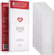 Physician Formulated Silicone Scar Sheets - Advanced Crosspolymer Medical Grade Silicone Scar Strips for Surgery, C Section, Keloids & Hypertrophic Scars - Silicone Tape For Scars (5 Sheets)