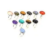 WHOLESALE 11PC 925 SOLID STERLING SILVER LABRADORITE MIX STONE RING LOT b031