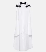 [Noir Kei Ninomiya] Noir Kei Ninomiya Bow-detail cotton poplin midi dress AU 12 white