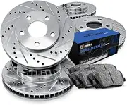 R1 Concepts Front Rear Brakes and Rotors Kit |Front Rear Brake Pads| Brake Rotors and Pads| Semi Metallic Brake Pads and Rotors - CEC.33049.03