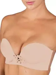 Fashion Forms 280762 U Plunge Cleavage Enhancement Backless Strapless Bra, DD