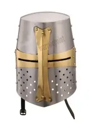 Medieval Crusader Metal Knight Helmets WITH LINER Wearable for Adult Costumes
