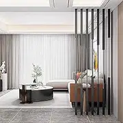 Room Divider Post, Freestanding Partition Screens for Bedroom Living Room Office Decor Column, Modern Separator Paravent, 7pcs Metal Post Wall Separation Column(7pcs-A,155cm/61in/5.09ft)
