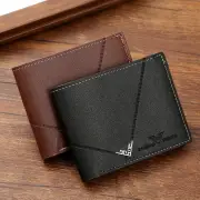 Men Casual PU Leather Short Wallets Multiple-card Slots Card Case for Men Bifold Purse Business ID Card Holder Slim Mone