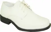 Vangelo/Tux-1 Boy Tuxedo Shoe Wedding Formal Event Wrinkle Free Ivory Patent