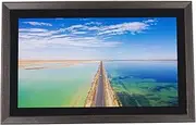 Large Digital Photo Frame, 256GB Storage Card Expandable WiFi Electronic Picture Frame Support App Sharing Auto Rotation 18.5 Inch Touch Screen for Advertising (AU Plug)