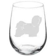 Havanese Dog Stemmed / Stemless Wine Glass