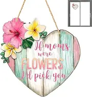 Heart Shaped Welcome Sign - Love Wooden Floral Home Decor | Flower Door Hanger for Home, Special Occasions and Wedding Decoration