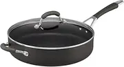 RACO Reliance 30cm Nonstick Saute Pan with Lid - 4.5L Induction Saute Pan, Hard Anodised Frypan for Gas & Electric - Dishwasher & Oven Safe Cookware with Heat Resistant Handle