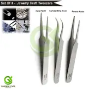 Anti Static Craft Precision Tweezer Set Of 3 Hobby, Electronics, Jewelry Picking