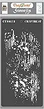 CrafTreat Grunge Stencils for Painting on Canvas, Wall Art, Home Decor, Scrapbooking and Journal Notebook - Distressed Paint - 4X8 Inches - Mini Background Reusable Painting Stencils for Card Making