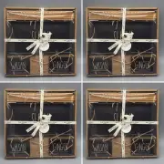 x4 Rae Dunn 3 Piece Sushi Platter Wasabi Ginger Kit and Chopsticks Set Black NEW