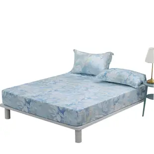 鴻宇 雙人特大床包枕套三件組 天絲400織 藍夢如茵 台灣製