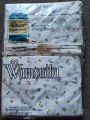 Vtg Wamsutta Ultracale Percale Country Flowers Floral Twin Set Flat Sheet Fitted