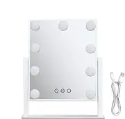 Makeup Vanity Mirrors with Lights | Vanity Mirrors with 9/12 LED Bulbs | Touch Control Dressing Tabletop Mirrors with Dimmable 3 Color Light for Home Bedroom Hotel
