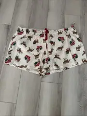 Old Navy Women's Plus Flannel Pajama Boxer Shorts Reindeer Red Size: 3X NWT