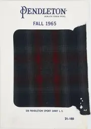 Vintage PENDLETON Virgin Wool Fabric swatch sample Fall 1965 Sport shirt grey