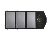 5V21W Portable Phone Charger Solar Charger Dual USB Output Mobile Solar Battery Charger for iPhone Samsung Smartphone - Black