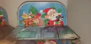 12 VTG MCM ATOMIC SANTA SPACESHIP UFO 3D CARDBOARD DISPLAY BOX Christmas Gift