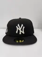New Era NY New York Yankees MLB All Star Patch Black Fitted Cap Hat Size 7 1/2