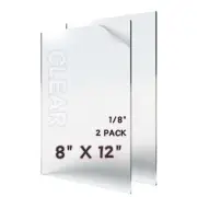 Plexiglass Sheets 8X12 1/8 Inch Thick,Glass Panels Cut to Size Plexiglass,Cle...