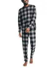 Nautica Men's 2 Piece Relaxed-Fit Waffle-Knit Pajama Set, Storm Gray XL