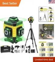 4D Green Laser Level 4 x 360° with Tripod - Perfect for Construction Projects