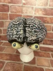 Halloween Disguise Inc. Brain Eyeballs Rubber Cap Vintage 2000 Gray Macabre