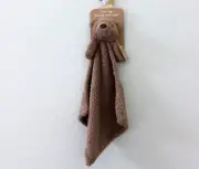 Levi and Emmie Brown Teddy Bear Plush Feather Knit Lovey Security Blanket