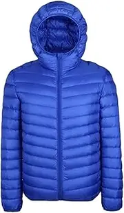[Bciopll] Men's White Duck Down Super Light Down Jacket Men's Lightweight Hooded Puffer Jacket Coat