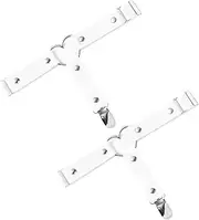 [GAROZATION] Leg Binding Rings for Women Womans Belts Waist Leg Cincher Cage Punk Elastic Punk Silk Stockings for Women Rings Leg White