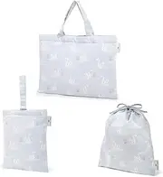 COLORFUL CANDY STYLE NK602400 School Entrance Series Bag, Drawstring 3-Piece Set, Swans Lesson Bag, Shoe Case, Gymnastics Bag, Preparation for Kindergarten Entrance