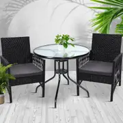 Outdoor Table and 2 Chairs Bistro Style Set