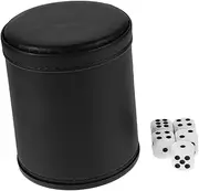 CORHAD Dice Cup Set Silent Dice Shaker for Bar Games Game Night Family Gatherings Cylindrical Design Pu Leather Lining Set