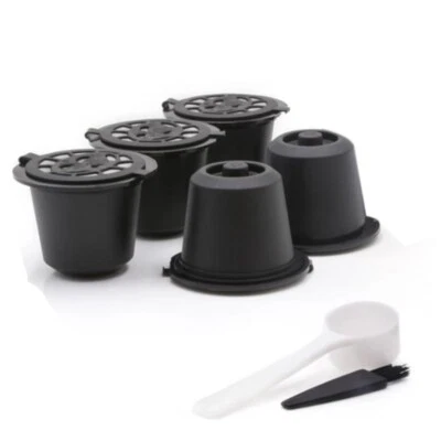 5 Reusable Refillable Coffee Capsule with Coffee Machin F4M7