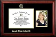 NCAA Angelo State Rams Unisex Angelo State University 14 x 11 Inches Gold Embossed Diploma Frame with 5 x 7 Inches Portrait Gold Embossed Diploma Frame with 5 x 7 Inches Portrait Brown One Size