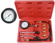 Engine Compression Tester Kit, Petrol Engine Cylinder Compression Tester Kit Automotive Tool Gauge, Fuel Pressure Gauge Set with Conversion Connector, Automotive Fuel Pressure Test Kit 8pcs