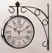 Victoria Antique Station Clock Double Sided Railway Wall Clock Home Decorative