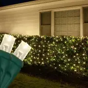 100 LED Net Christmas Lights for Trees Bushes, Green Wire, 4'x6', 14 Colors
