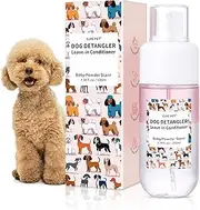 Dog Detangler & Dematting Spray - Leave-in Formula, Baby Powder Scent | Infused with Coconut Oil, Jojoba Oil, and Squalane for Easy, Tangle-Free Grooming - 3.38 fl. oz