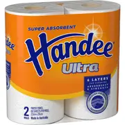 Handee Ultra Paper Towel White 120 Sheets 2 pack
