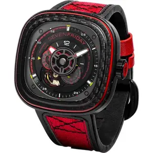 SEVENFRIDAY 限量紅色碳纖維 機械錶 P3C/04