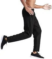 [Generic] Men's Elastic Waist Solid Stretch Joggers Pants Regular Fit Quick Dry Workout Trousers Casual Basic Outdoor Sweatpants