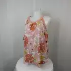 Naif Plus Size Cold Shoulder Floral Print Cutout Top - 3X, Peach Multi #6980