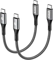 Silkland 240W 100W Short USB C to USB C Cable (0.3M, 2 Pack),Fast Charging USBC Type C Cord Compatible for iPhone 15/15Plus/15Pro/Max, MacBook Pro/Air, iPad Pro/Air/Mini, Samsung, Pixel, Laptop