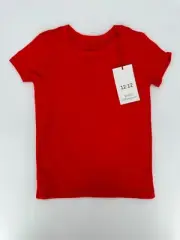 12|12 Short Sleeve Organic Pima Cotton Tee sz 3-6 Months Solid Red Plain T-Shirt