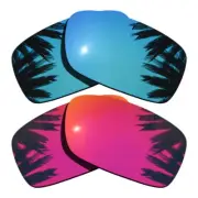 Ice Blue Mirrored&Midnight Sun Replacement Lenses for-Oakley Crankcase Polarized